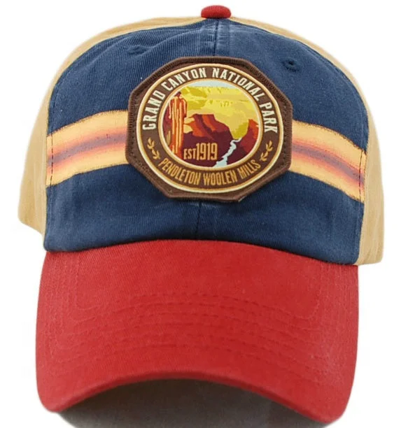 
100% Cotton washed distressed vintage customized felt woven patch applique sport baseball dad cap hat 