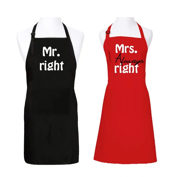 Wholesale Custom Logo Cotton Polyester Waterproof Chef Cooking Aprons For Cafe Restaurants Kitchen Apron