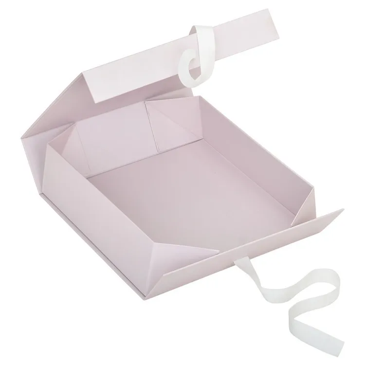 
Раскладная Подарочная коробка, бумажная печать, складная розовая картонная упаковка, жесткая Магнитная Подарочная коробка с лентой 