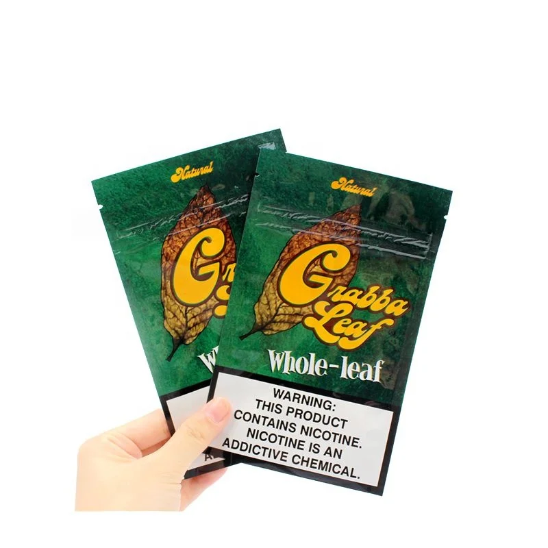 custom 420 mylar packaging natural leaf wraps cigar wraps pouch bags and display box