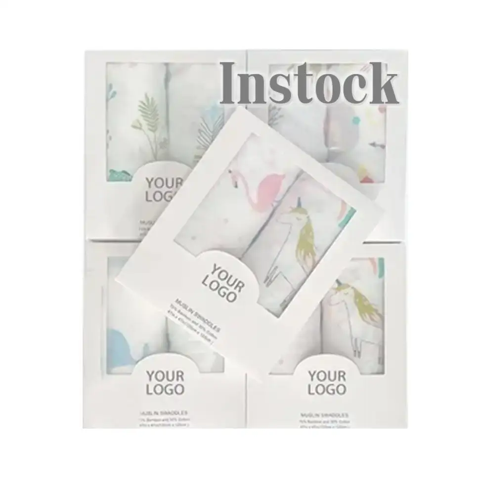 2024 New Animals Soft Newborn Printed Organic Cotton Receiving Blanket Custom Baby Swaddle Wrap