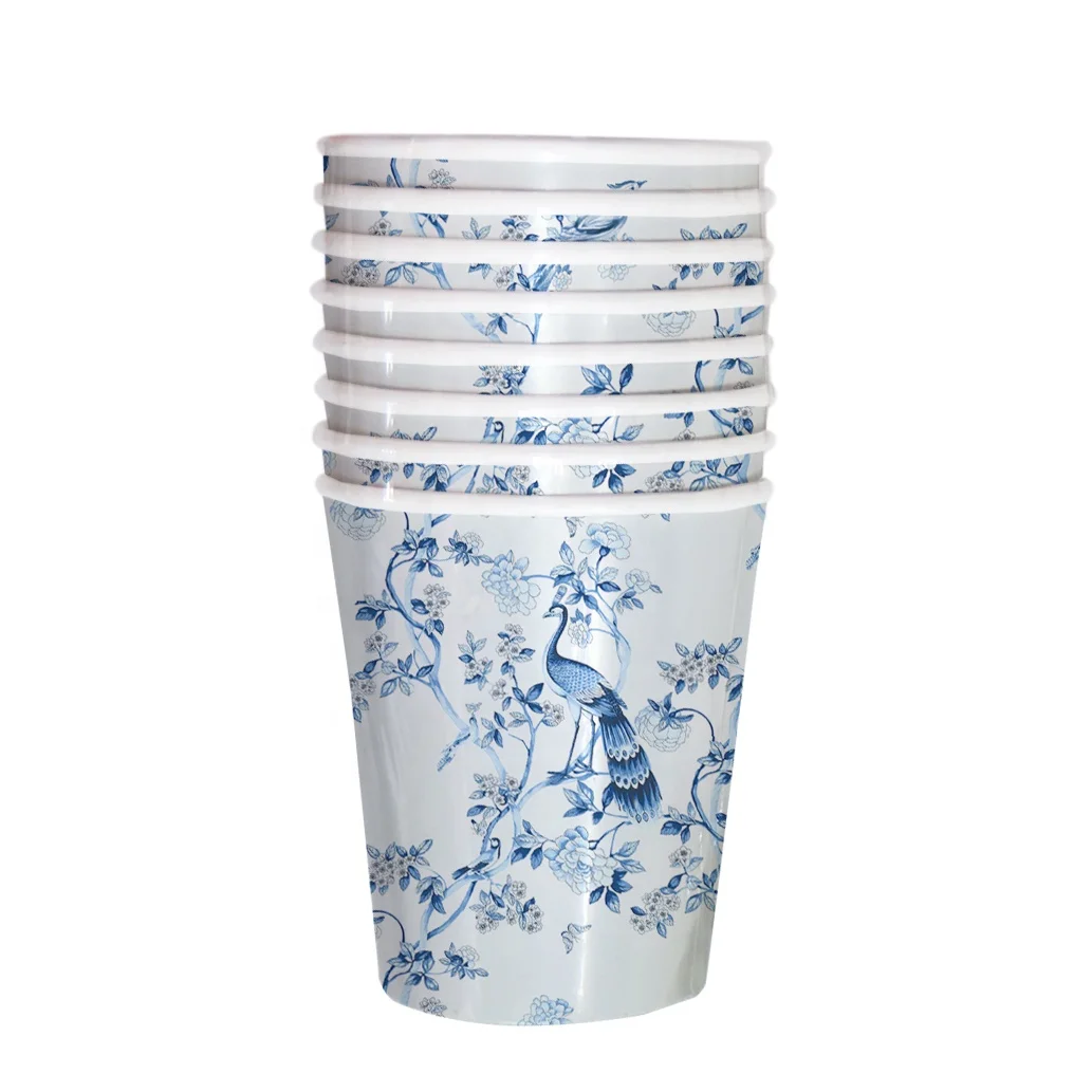 Custom logo printed disposable paper coffee cups