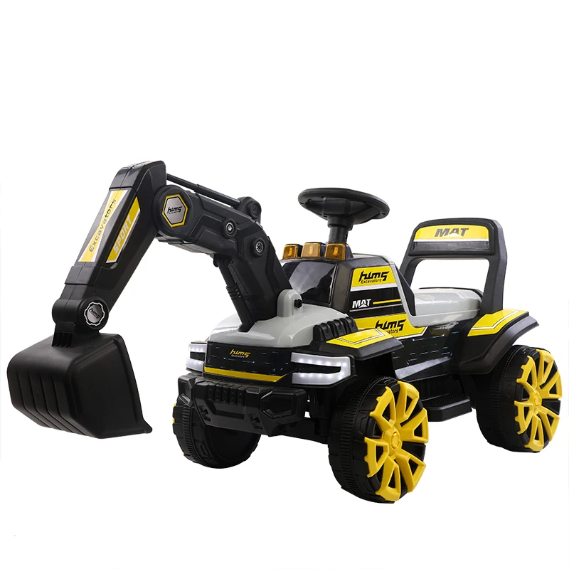 Fully Electric Excavator Kids Toy Car Multi-function Steering Wheel Multi-function Port Bulldozing Children Toy