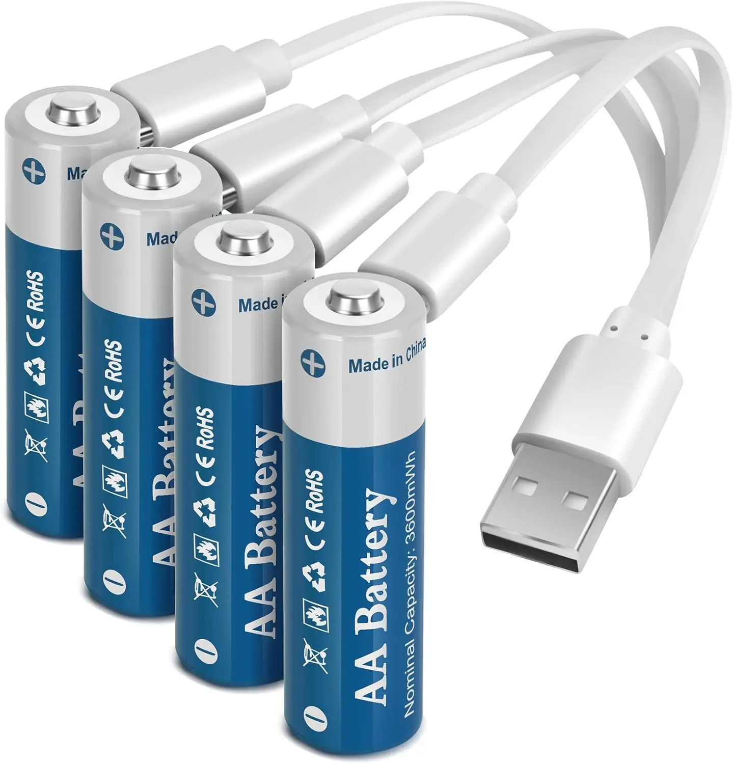 1 5 В Usb-C перезаряжаемая литий-ионная батарея AA 3600mWh 2400 мАч Двойной аккумулятор для небольших приборов
