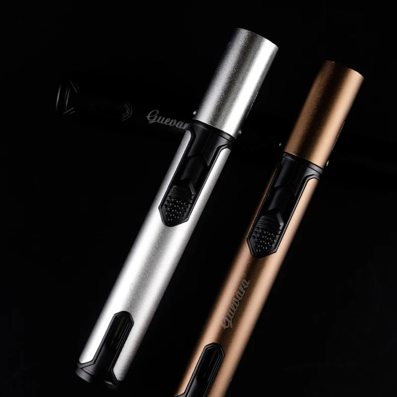 with logo pen shape high torch lighters jet flame outdoor sports refillable bbq lighter