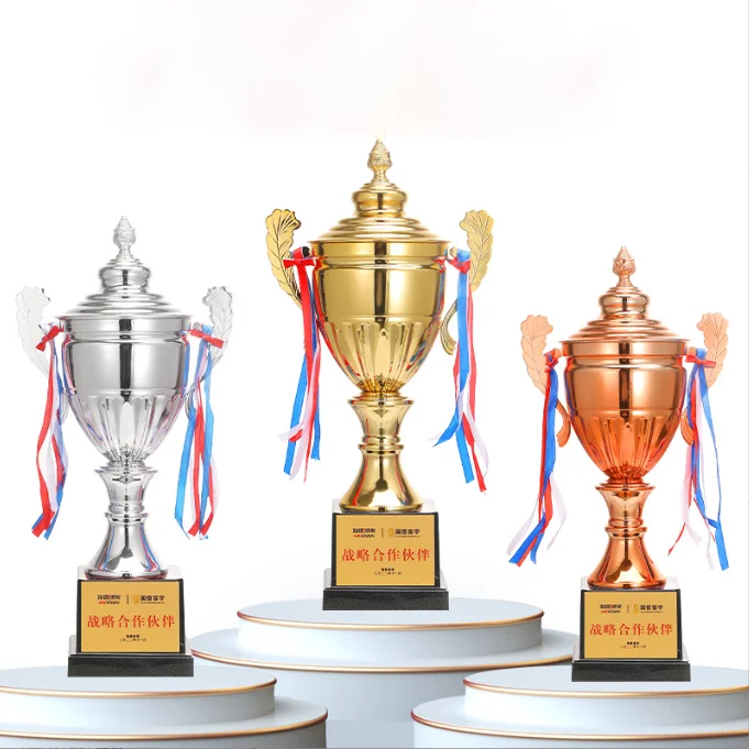 Manufacturer Custom Resin Electroplatel Metal Trophy Award Soccer Football Trophies Sports Cup