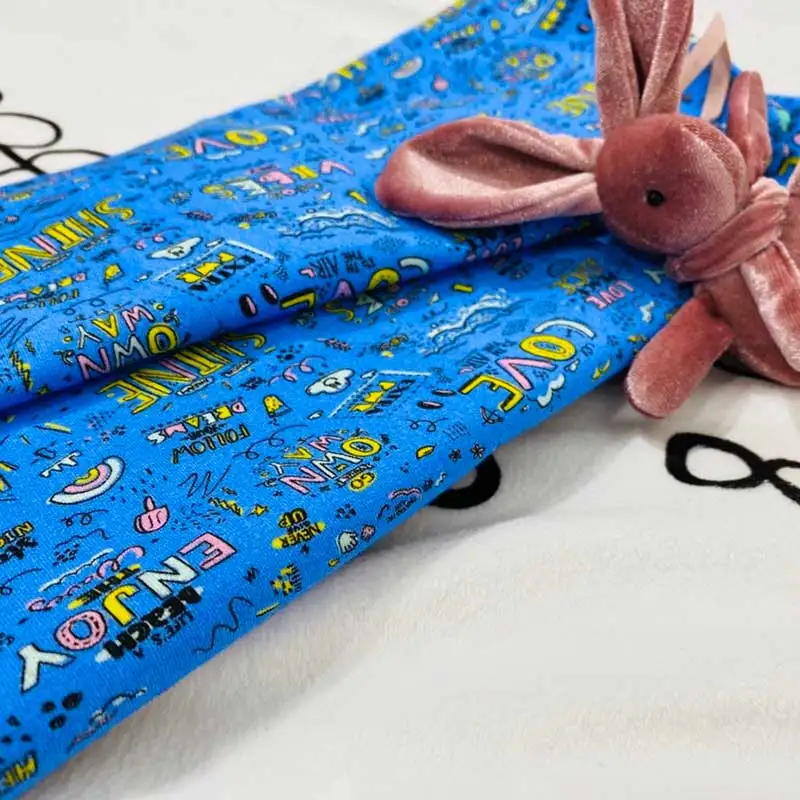  Low MOQ custom printing cotton lycra fabric yarn spandex for children