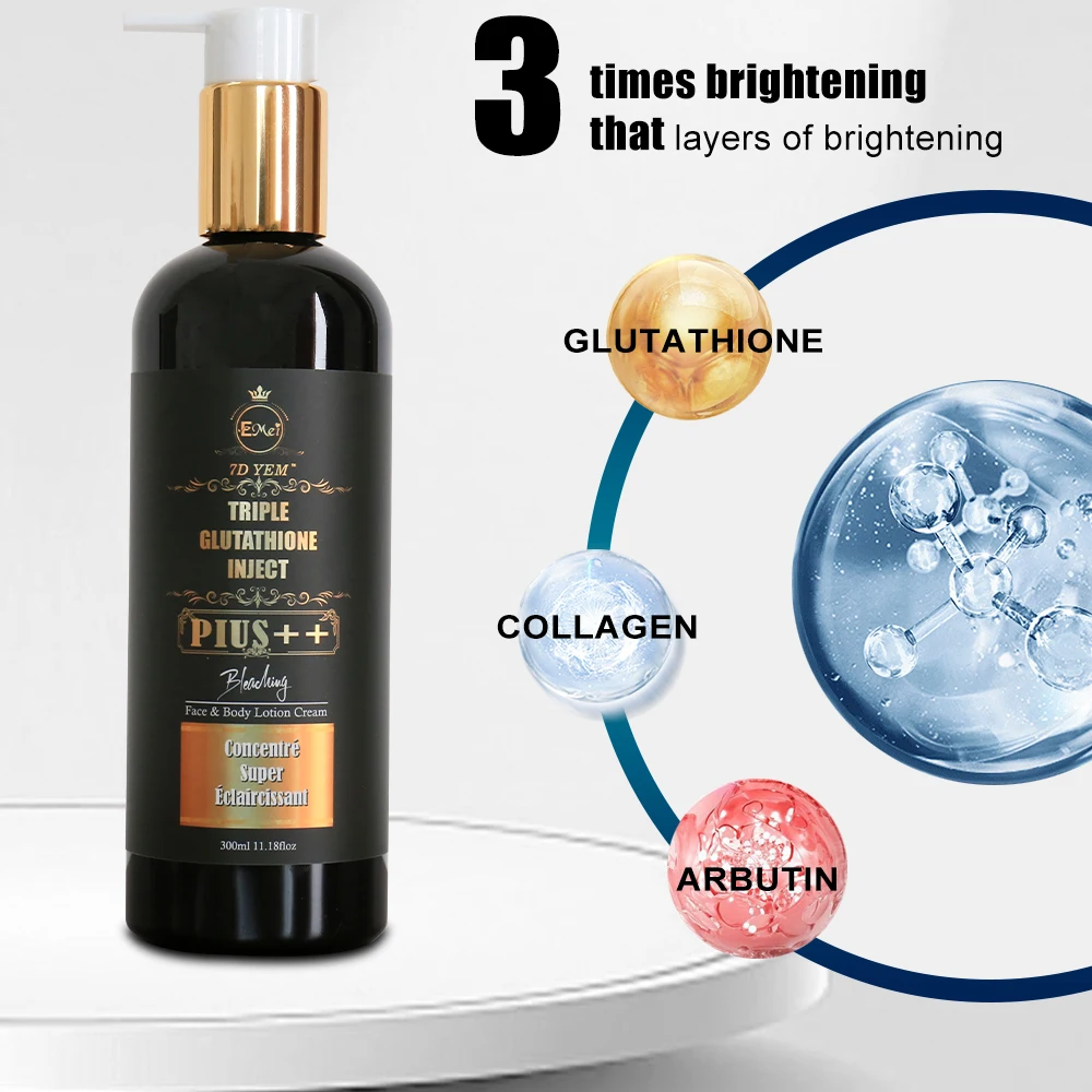 7 Days whitening skin body lotion double glutathione Brightening moisturizing anti aging 300ml glutathione body whitening lotion