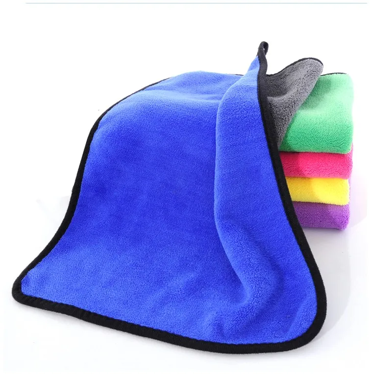 Wholesale Coral Fleece Double-sided Two-color Thickened Car Cleaning Towel Microfiber Car Washing Towel