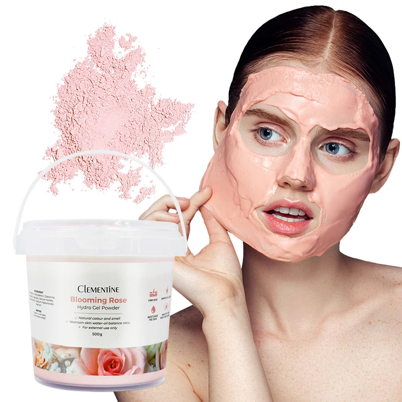 Korean natural pink clay hydrogel jely face mask acne hydrojelly facemask rose soft jelly mask powder