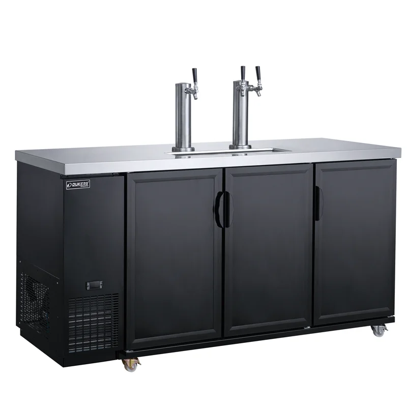 Dukers Commercial Beer Kegerator With Dual Tap Swing Freezer Solid Door Kitchen Equipment Refrigerators Juices  Refrigerator