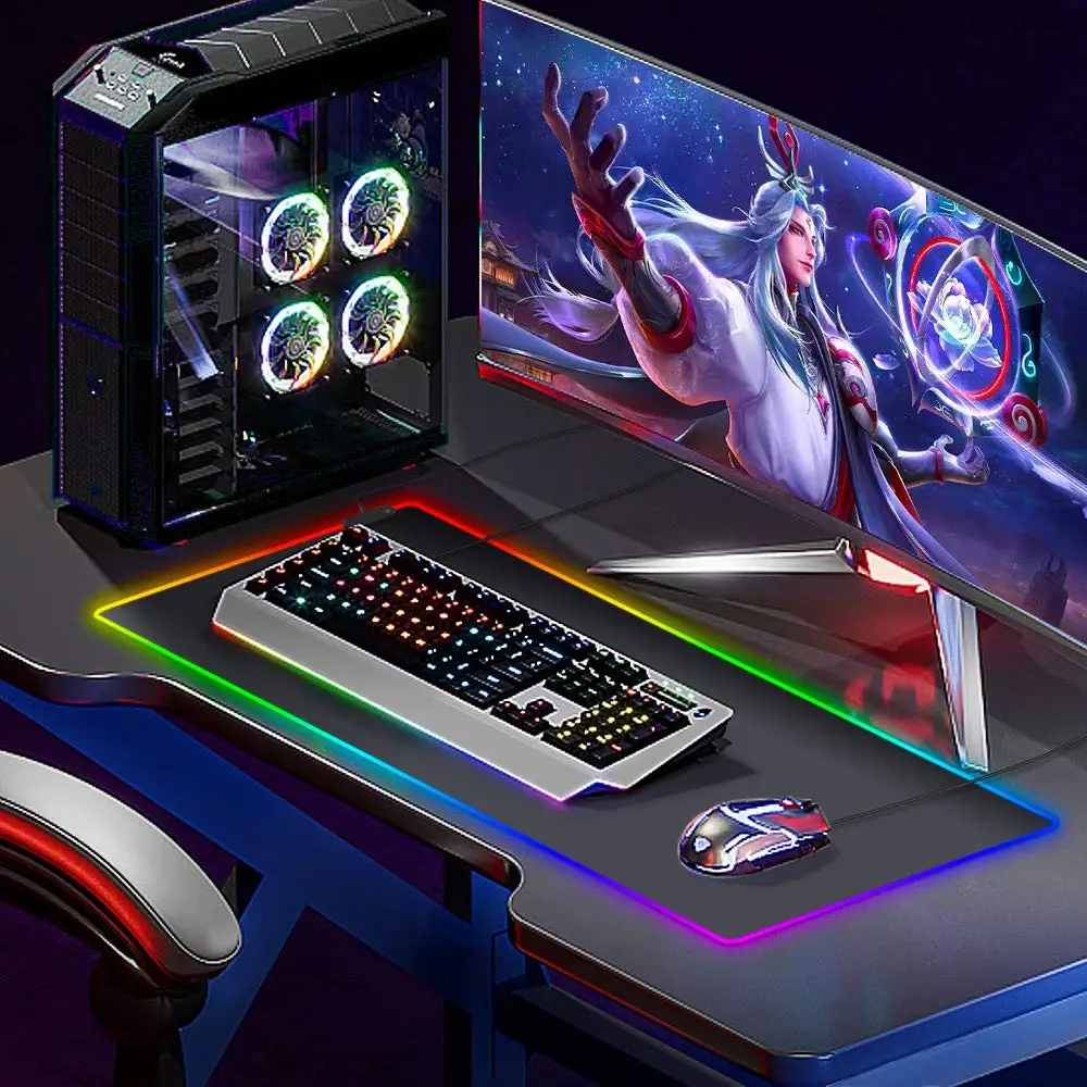 Custom Large Sublimation RGB Keyboard Desk Mat Mousepad XL XXL XXXL Wireless Charging Rubber RGB Gaming Mouse pad