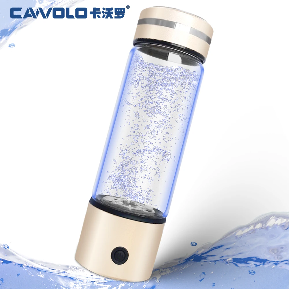 Hydrogen Water Bottle Glass 2024 Custom Portable 330ml Rich Hydrogen Water Cup Fast Electrolysis Hydrogen Rich Water