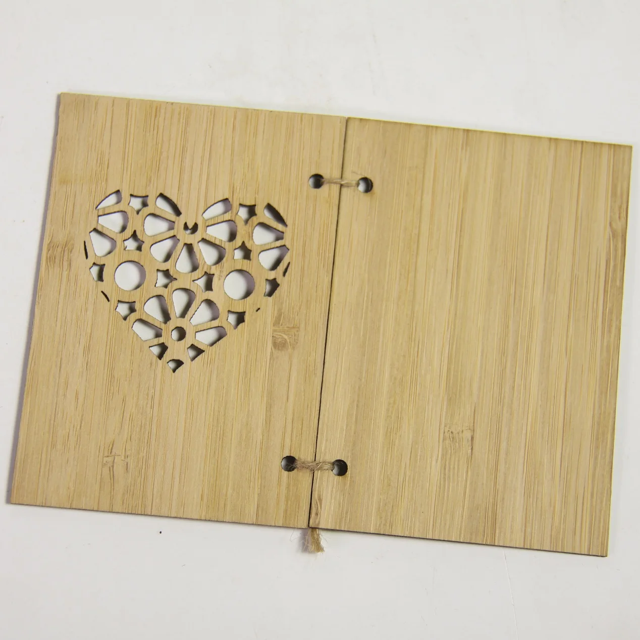 lovely wooden bamboo wedding invitation card