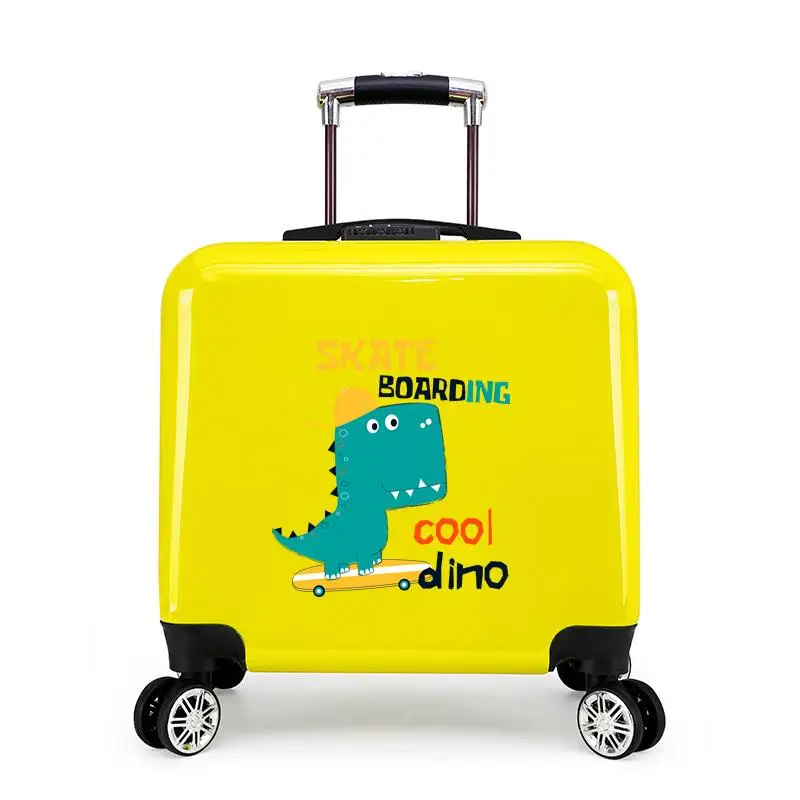Promotional 18 Inch Kids Travel Luggage Customized Cartoon Logo Bright color Kids Baby Travel Suitcase Luggage