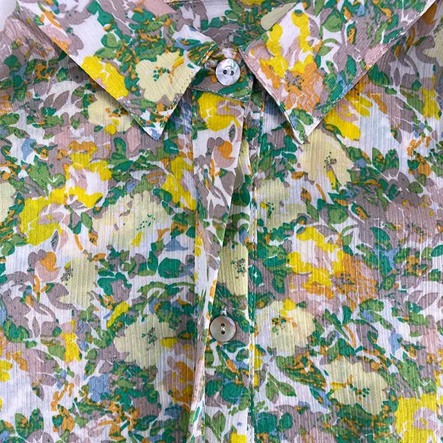 
Elegant Western New Design Flower Girls Modest Ladies Dress European Style Hot Sale One Piece Mini Georgette Printed Silk Dress 