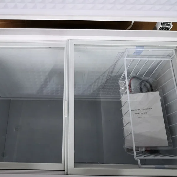 258L DC Solar Fridge Deep Freezer 12V 24V Horizontal Ice Cream Freezers Commercial Supermarket Chest Freezer