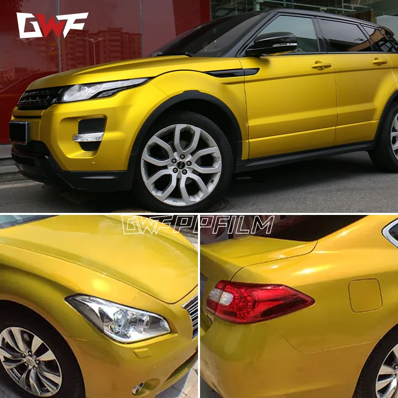 PVC Material Matt Chrome Metallic Pink/Red/Orange Car Wrap Vinyl Film Stickers 1.52*17m/Roll