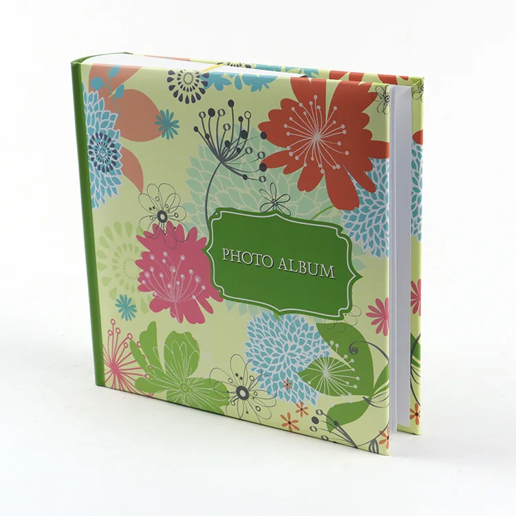 
Book bound 4*6 inch green flower 200 photos printed paper cover floral photo album 