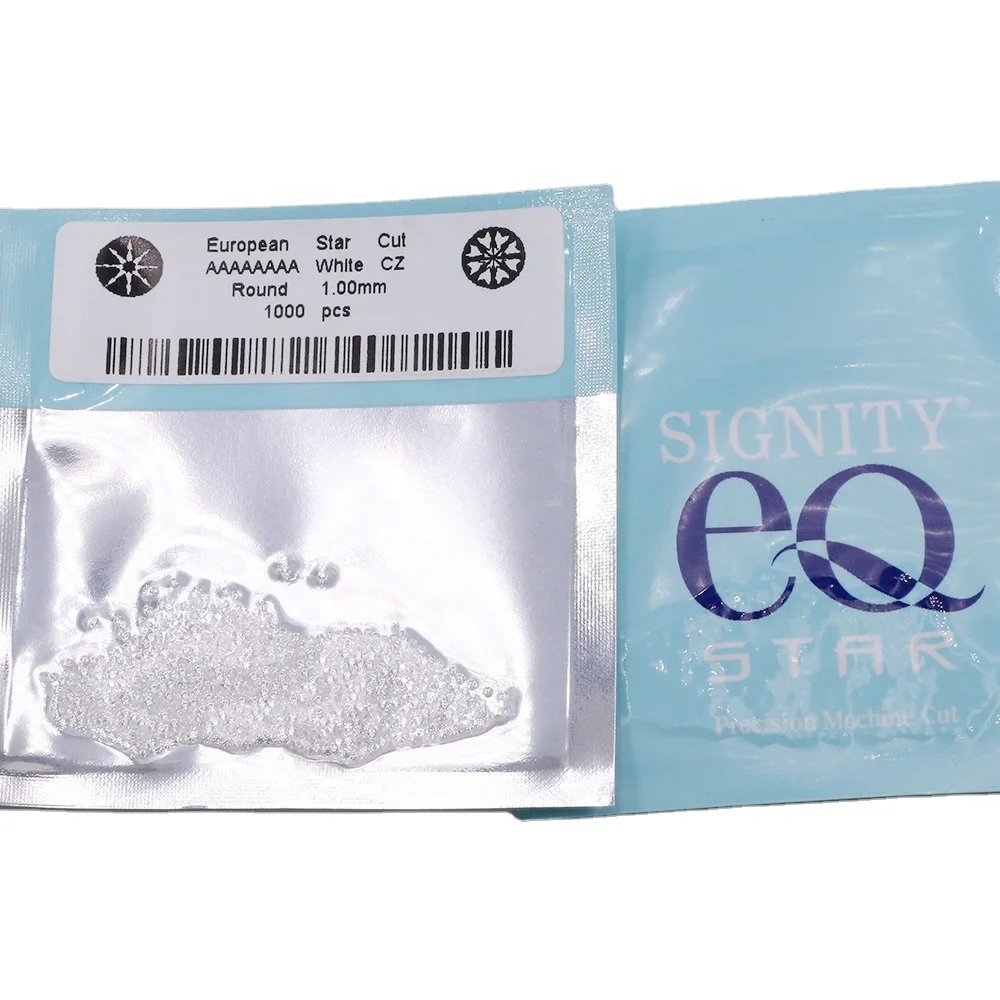 wholesale 0.8mm-3.0mm EQ european star cut synthetic CZ Stones 5A White Cubic Zirconia loose stones round cubic zirconia