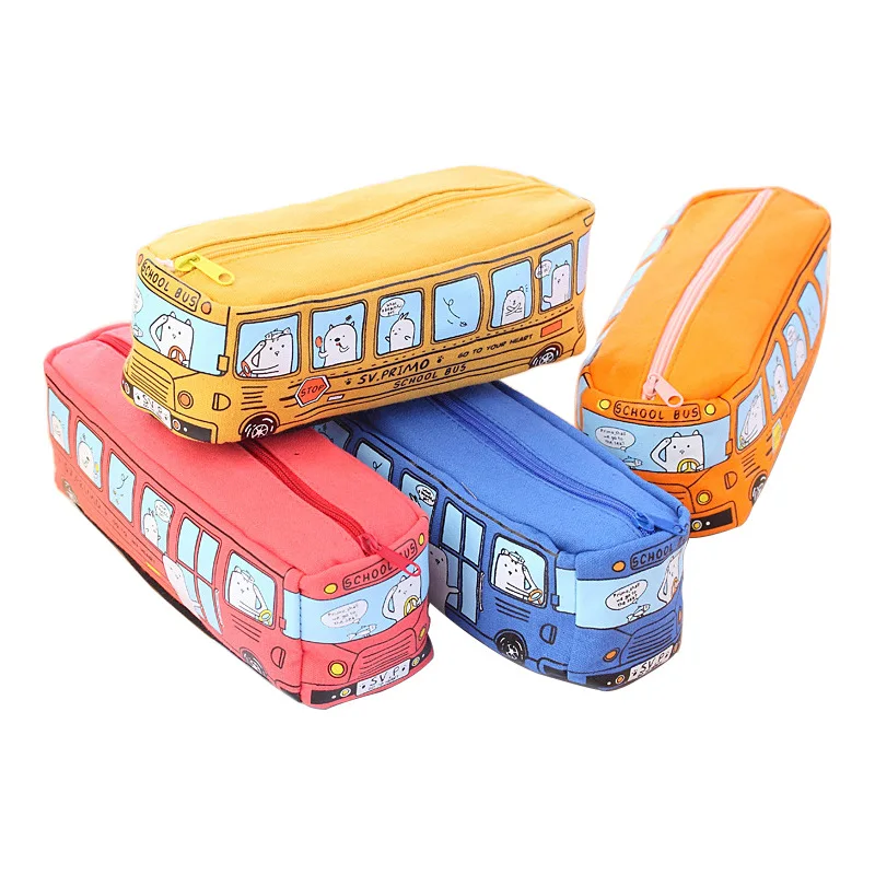 Large capacity creative stationery car bus pen bags
