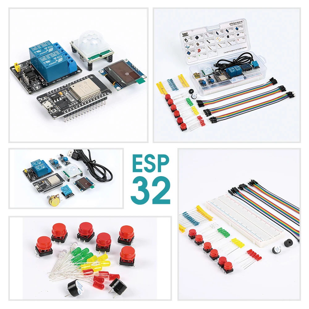 KUONGSHUN Basic Starter Kit for ESP32 ESP-32S WIFI I OT Development Board Learning Kit Other Educational Toy for Arduino