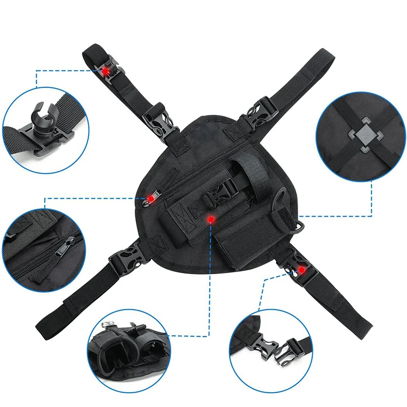 Multi-functional Radio Chest Harness Ring Holster Pack Walkie Talkie Vest Bag Pack Front Pouch Holster Vest Rig Radio Chest Bag
