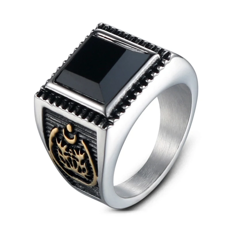 New designs stainless steel ring with Rhinestone a lot for men