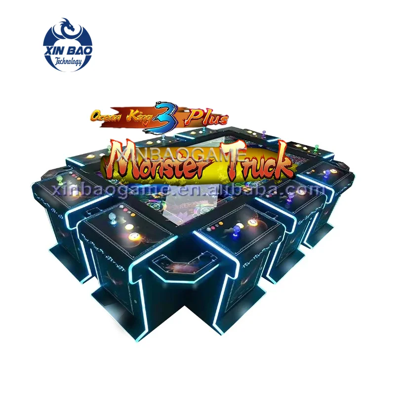 Hot Entertainment 86 inch 10 player fish machine table with Ocean king 3 PLUS Monster Truck fish game