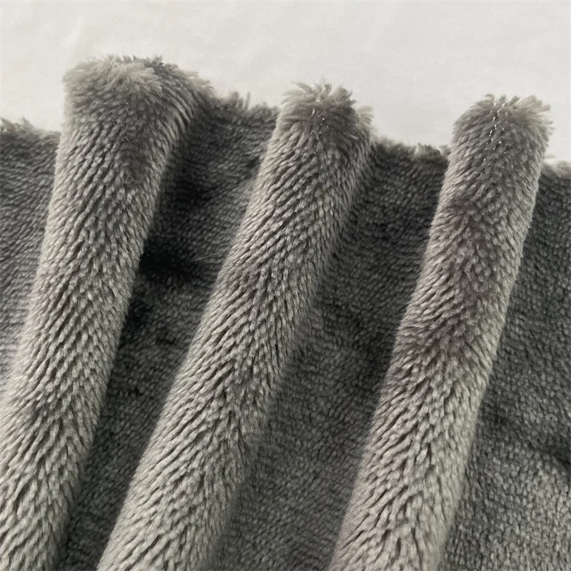Wholesale Custom 100 Polyester Plush Fabrics Warp Knitted Double Sides Flannel Fleece Fabric