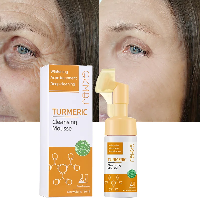 eco-friendly microbial ferment skin care,natural dark spot removal,acne pimple face wash kojic acid turmeric facial gel cleanser