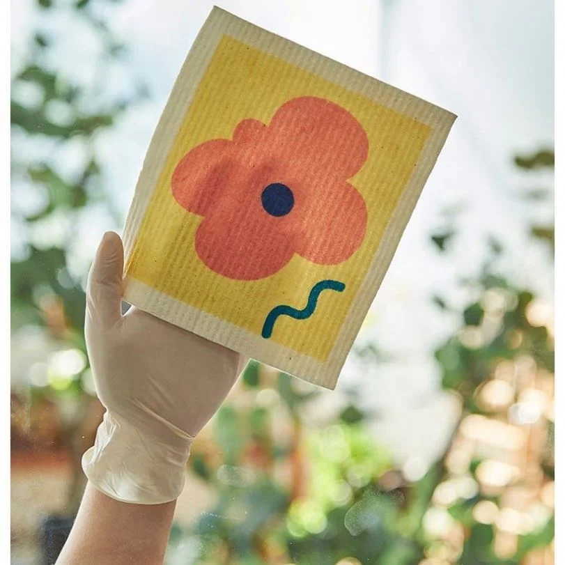 Wood Pulp Cotton Cloth Bcs Wood Pulp Cotton Very Absorbent Sponge Dish Cleaning Cloth For Kitchen