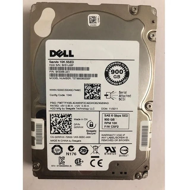 Dell 900GB 15K RPM SAS 512n 2.5in Hot-plug Hard Drive