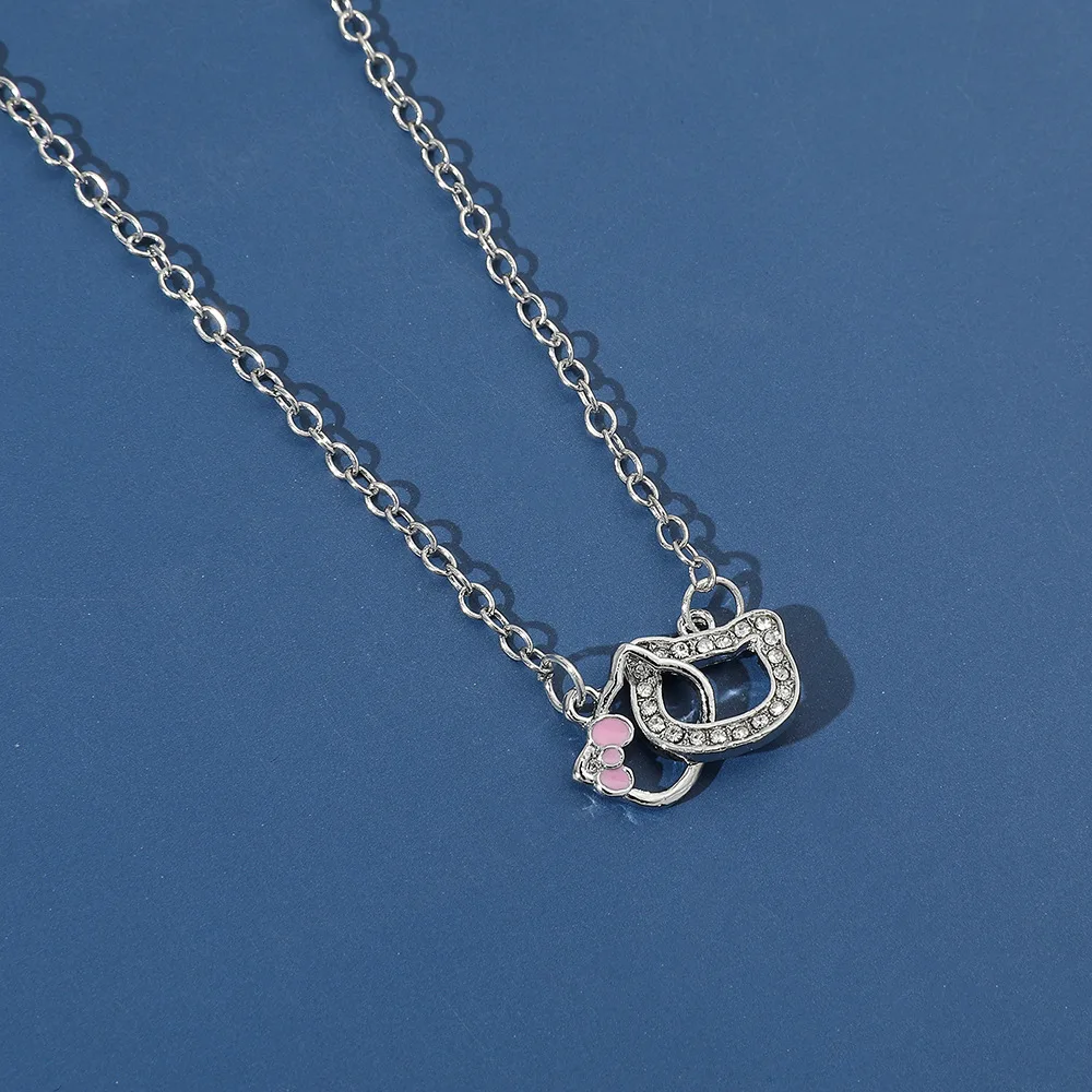 KT Cat Accessories Keychain Cartoon Cute Girl Pendant Anime Necklace