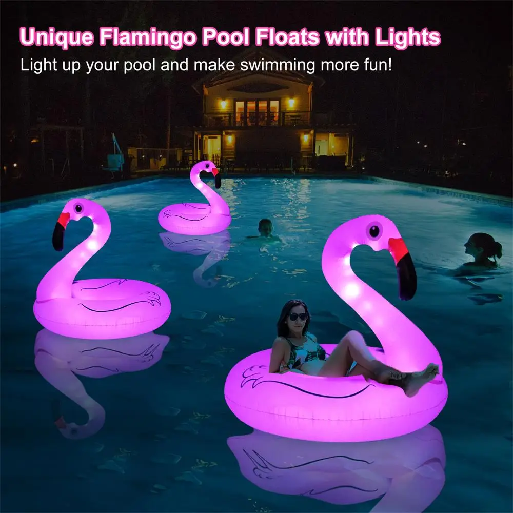 Wholesale PVC Pool Float Lounger Toys Huge Solar Inflatable Flamingo Swimming Seat Ring