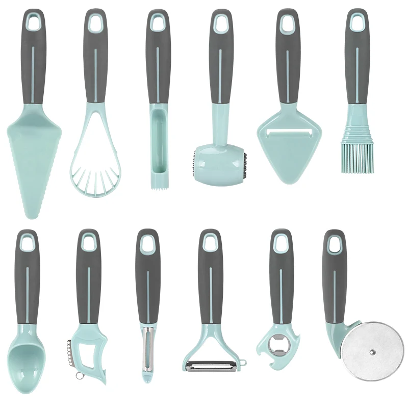 Premium Quality Comfortable Handle Plastic 12 Piece Small Kitchen Gadgets Tools Kitchen Accessories Set
