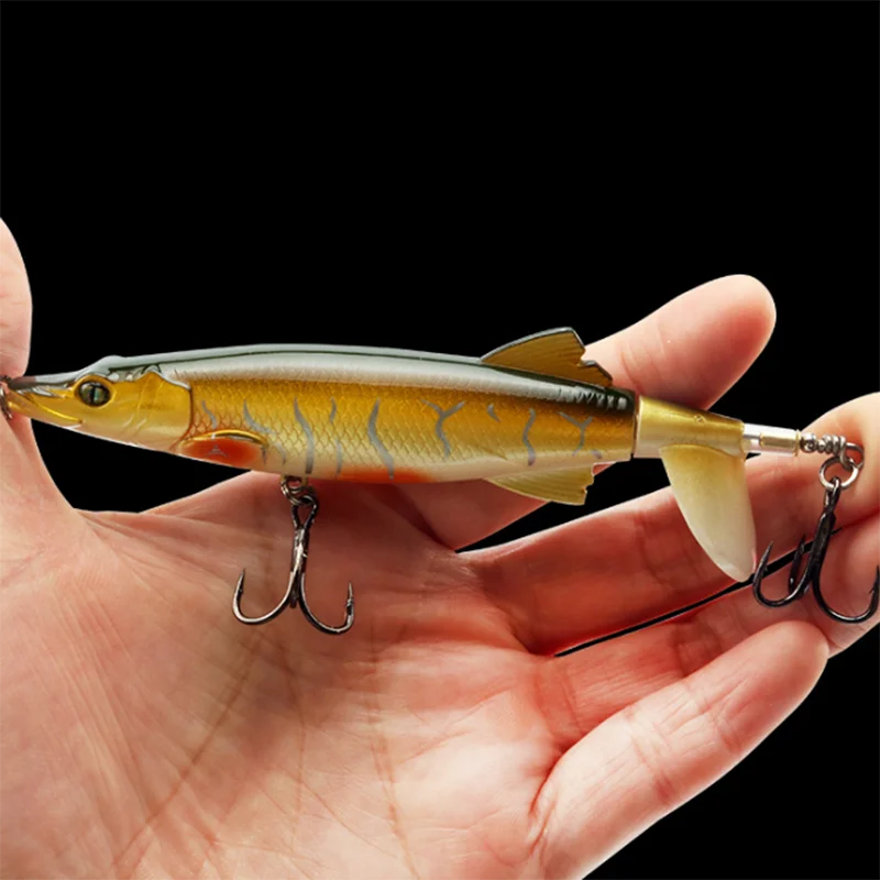 New 13cm 16g 8 colors bass top water hard Tractor propeller bait pencil popper swim crocodile fishing lure