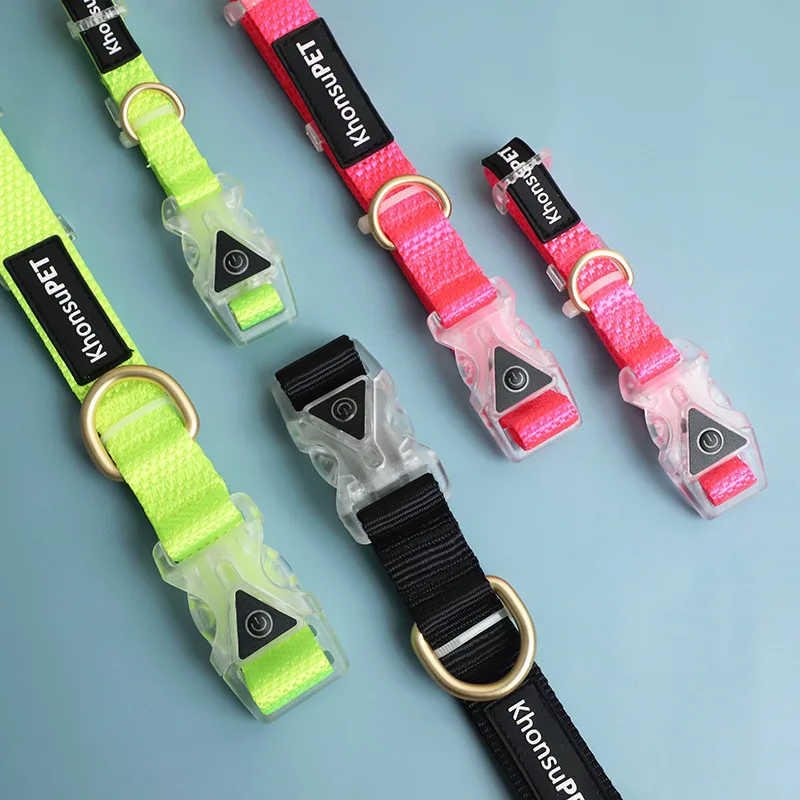 Led Dog Leash Pet Collar Leash Dog Glow Collar Outdoor Logo Acceptable