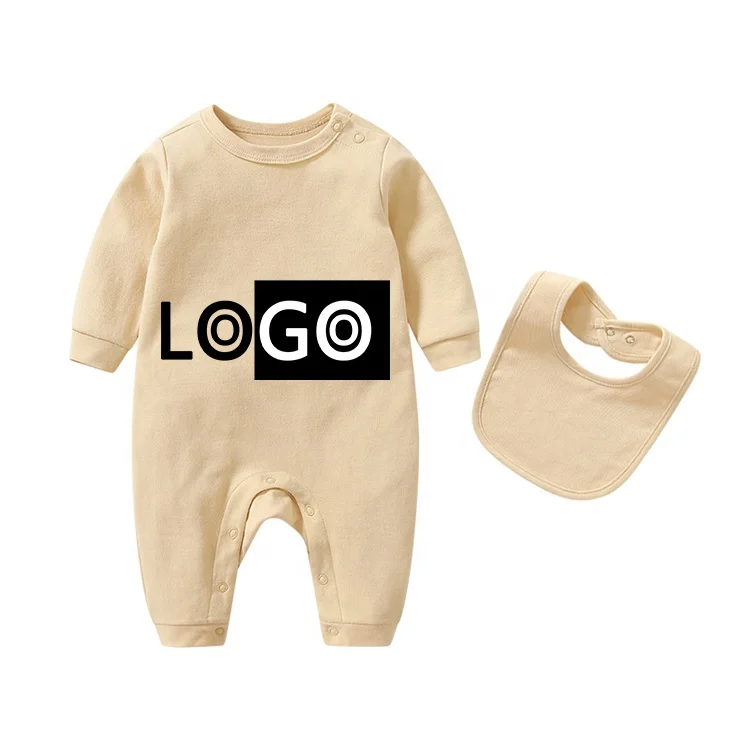 Logo customized printed organic cotton baby mitten glove cap bib set baby bamboo pajamas