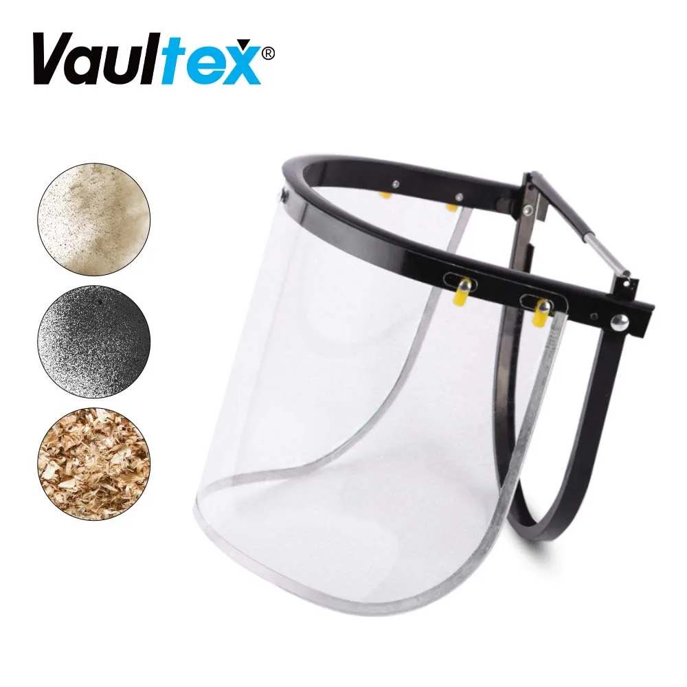 Vaultex Sand Dust Protection Welding Face-piece Mask Industry PVC Protective Worker Face Shield For Safety Helmet