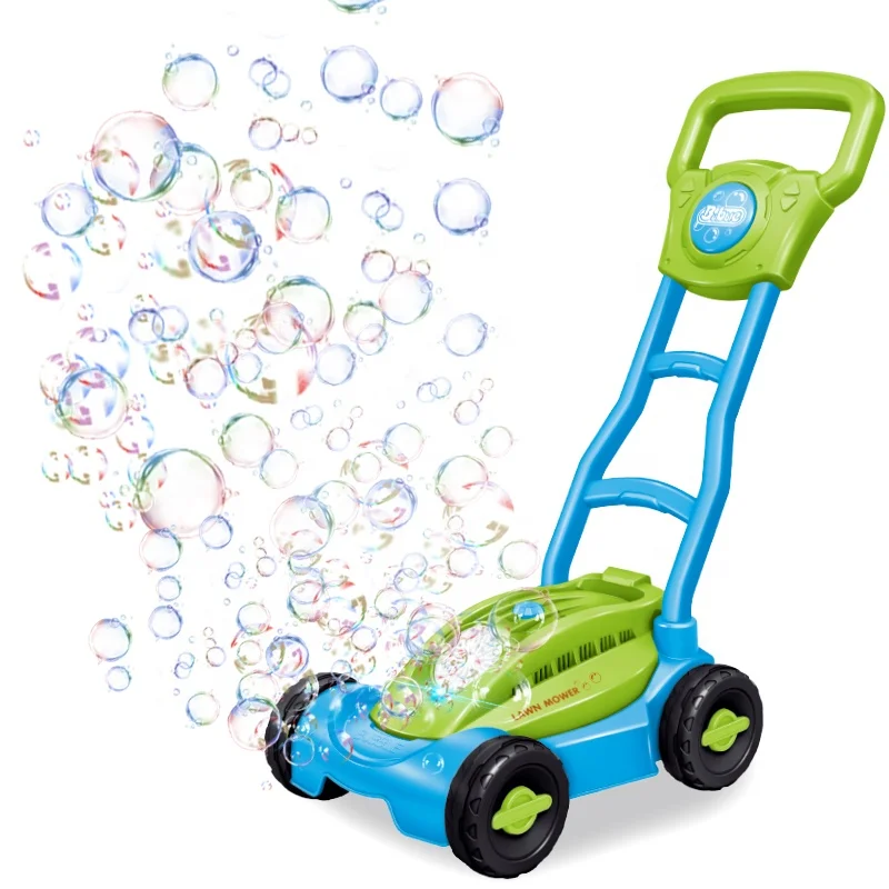 Automatic Bubble Machine Slooshing Bubble Lawn Mower Maker Cart Toddler Toys Kids Gardening Outdoor Toys