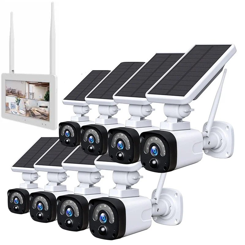 8Ch IP-pro 3 0 мегапиксельная Wi-Fi NVR с монитором IP CCTV сеть Ipsy резервная камера видеонаблюдения солнечной батареей