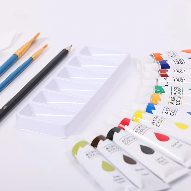 Easy-take acrylic paint and watercolor set with paint brushes and painting palette and a eraser
