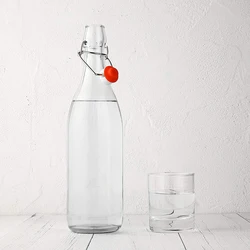 Amazon Hotsale Leak Proof Cap Swing Top Clear Glass Water Bottles with Flip Top for Beverages Vinegar Kombucha Beer Water Soda