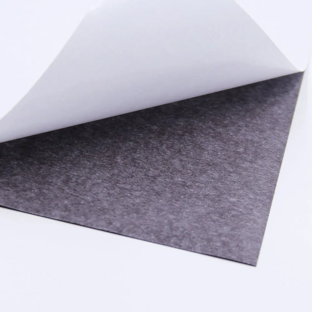 Rubber magnet with self-adhesive; Flexible adhesive magnet sheet A4x0.5mm + white adhesive