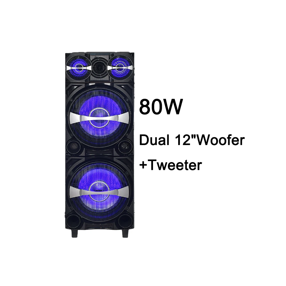 Guangzhou speaker New arrival A122 Party Karaoke Dual 12 Inch DJ bass sound speaker with wireless mic