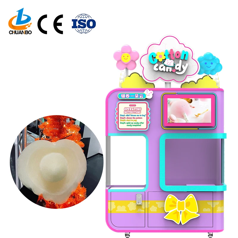 Manufacture Factory Electric candy cotton machine CB530 Full Automatic Cotton Candy Vending Machine For Small Business