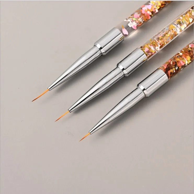 OEM Professional 7 / 9 / 11mm  Nail Art Liner Brush Painted Carved Crystal Line Drawing Pen Nail Manicure Tool
