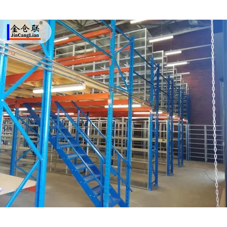 Pallet Racking Steel Structure Supported Mezzanine Floor With Stair