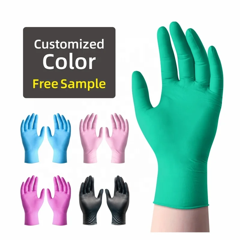 ANBOSON 510K Non Sterile Fingertips Textured Tattoo Protective Safety Powder Free Disposable Black Nitrile Gloves Manufacturers